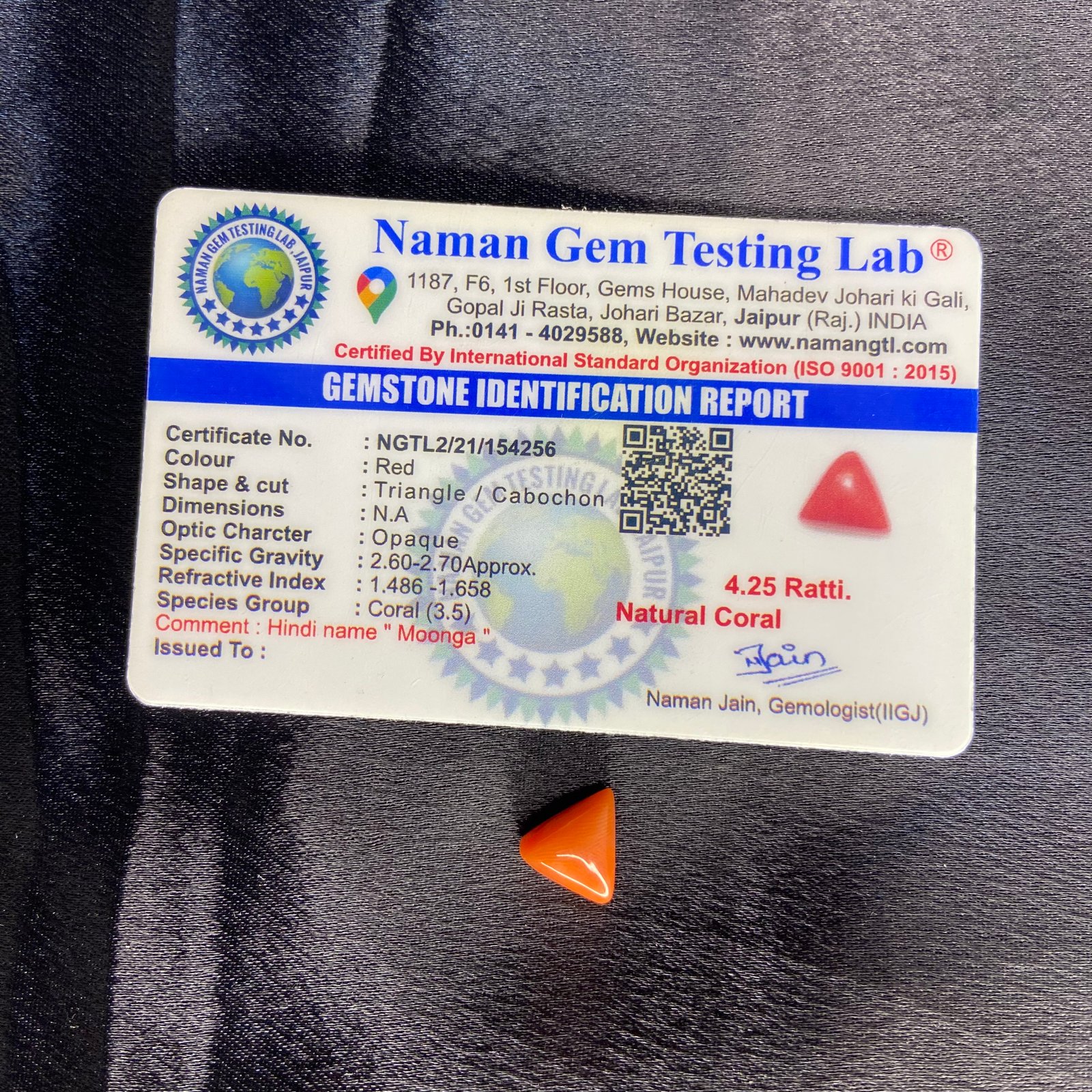 Red coral (मूंगा) 4.25 Ratti