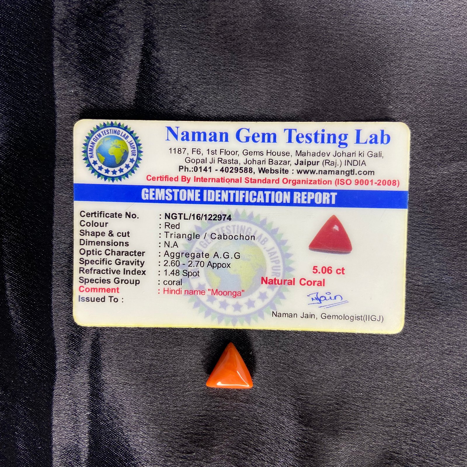 Red coral (मूंगा) 5.06 Ct