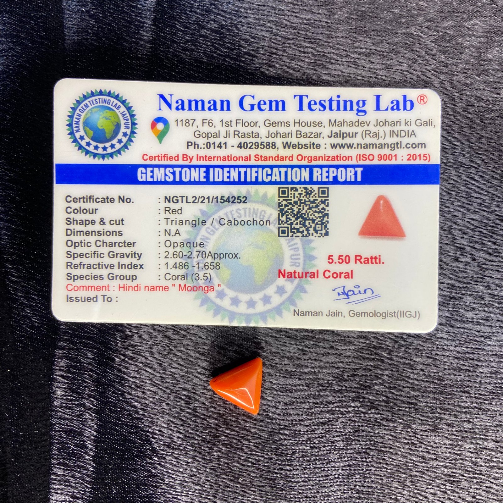 Red coral (मूंगा) 5.50 Ratti