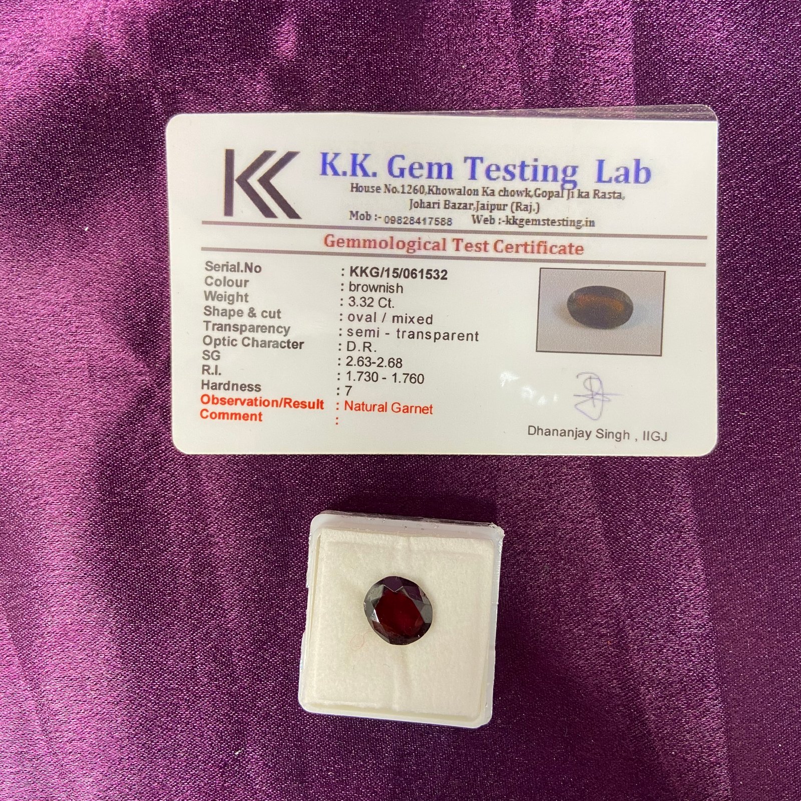 Hessonite (गोमेद) 3.32 Cts