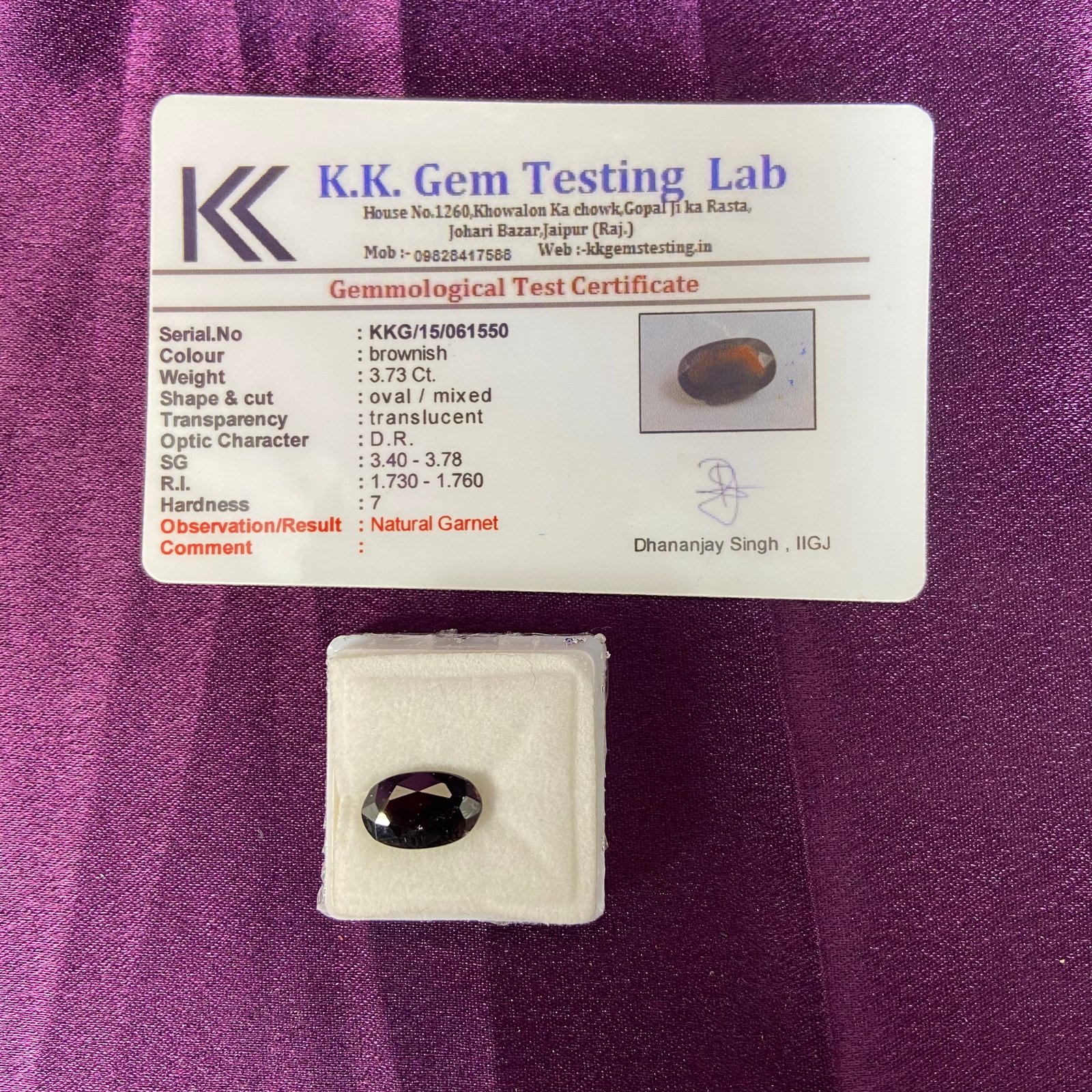 Hessonite (गोमेद) 3.73 Ct