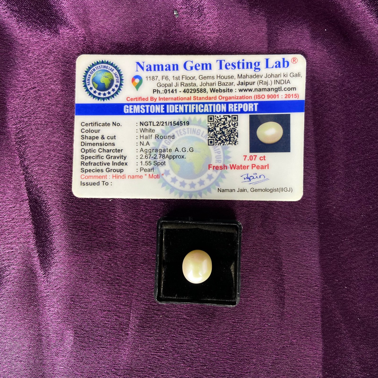 Pearl (मोती) 7.07 Ct