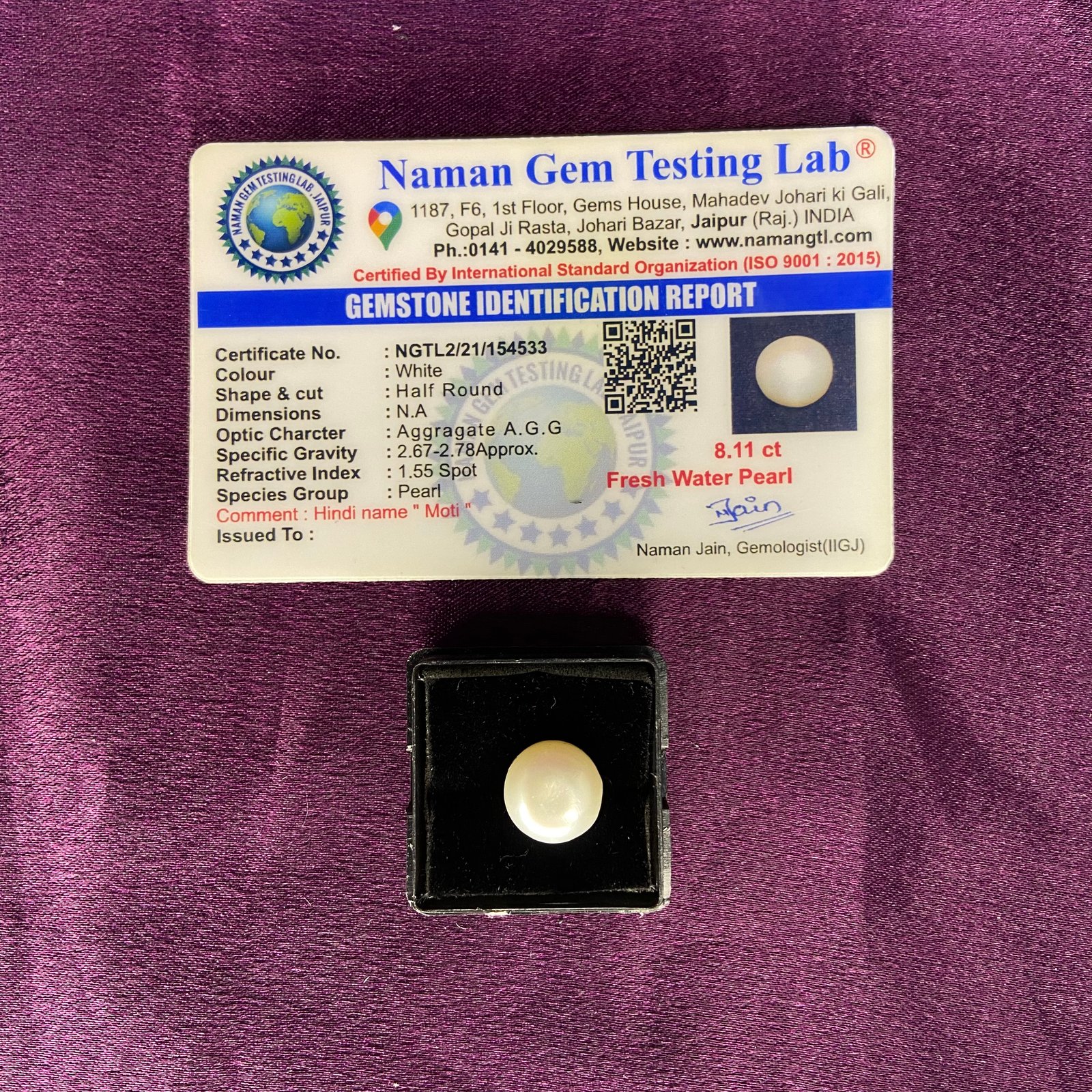 Pearl (मोती) 8.11 Ct