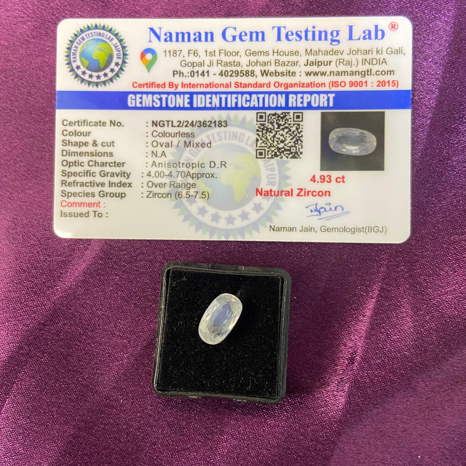 Zircon (जरकन) 4.93 Ct