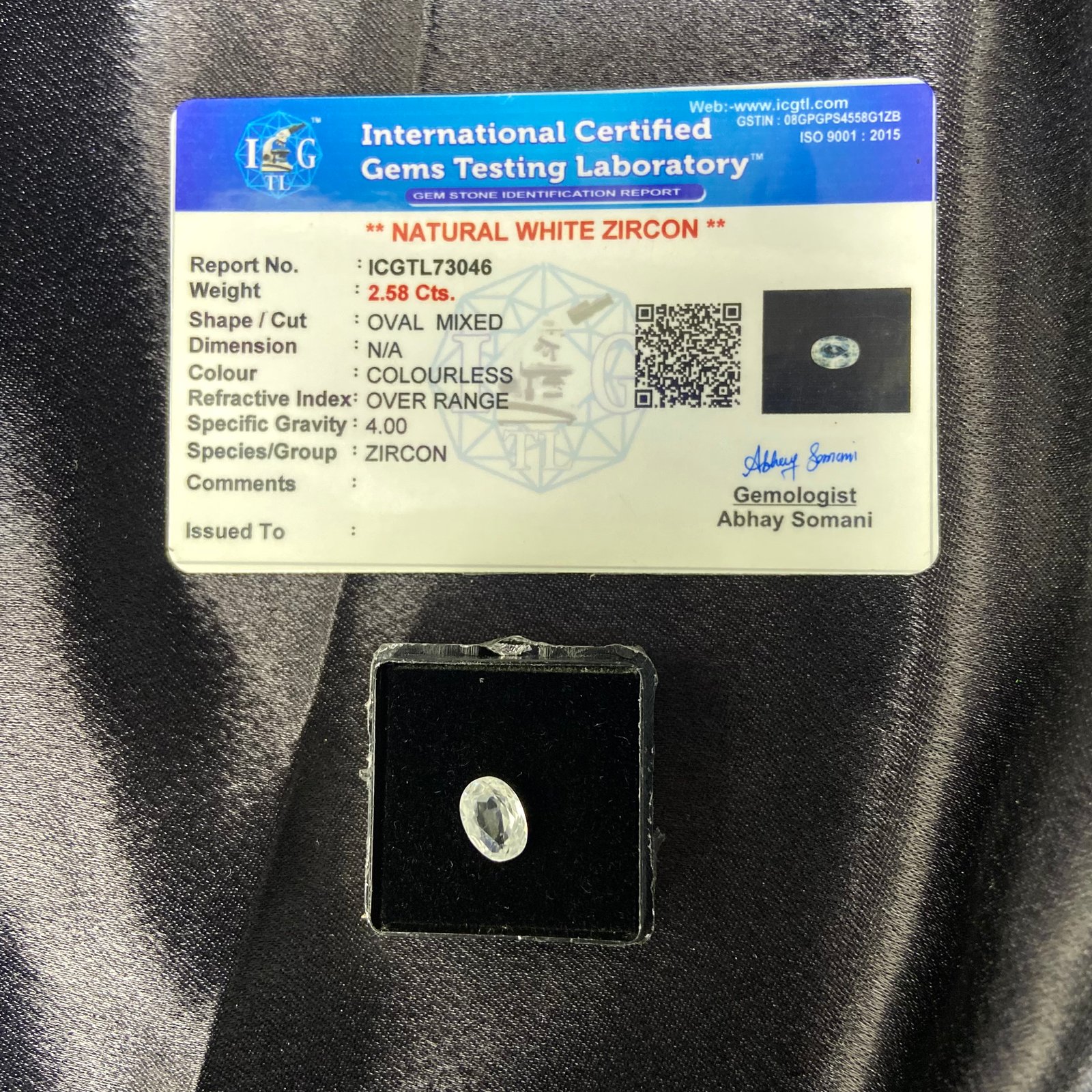 Zircon (जरकन) 2.58 Ct