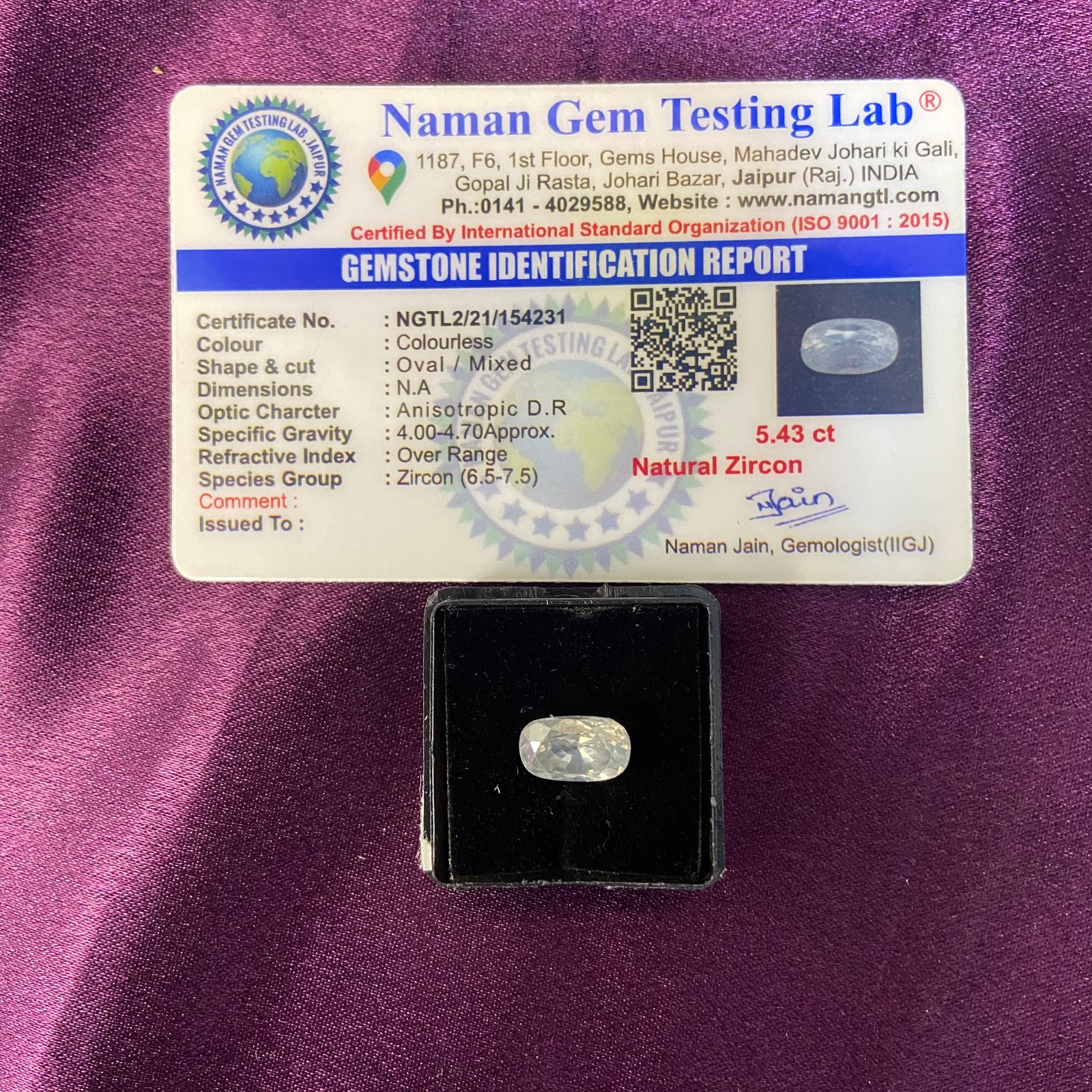Zircon (जरकन) 5.43 Ct