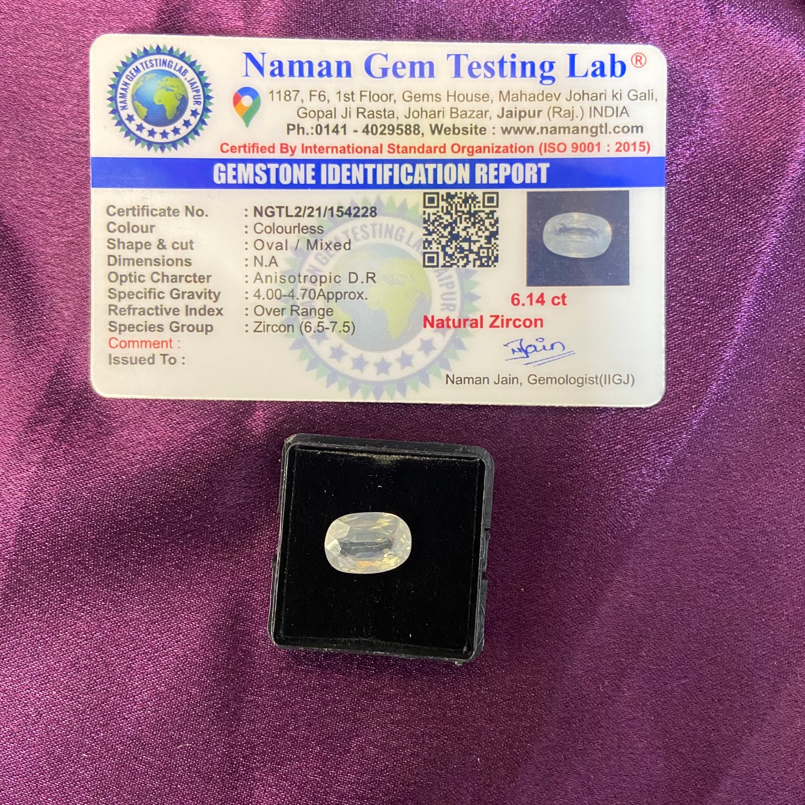 Zircon (जरकन) 6.14 Ct