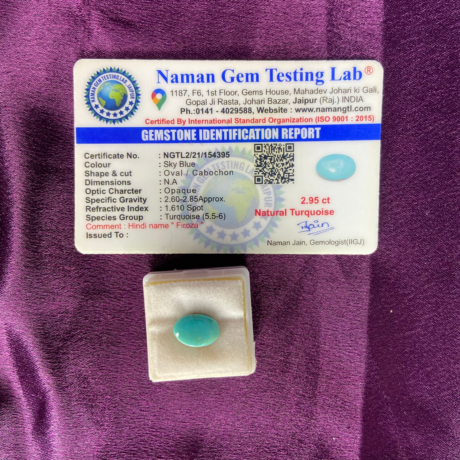 Tarquoise (फिरोजा) 2.95 Ct