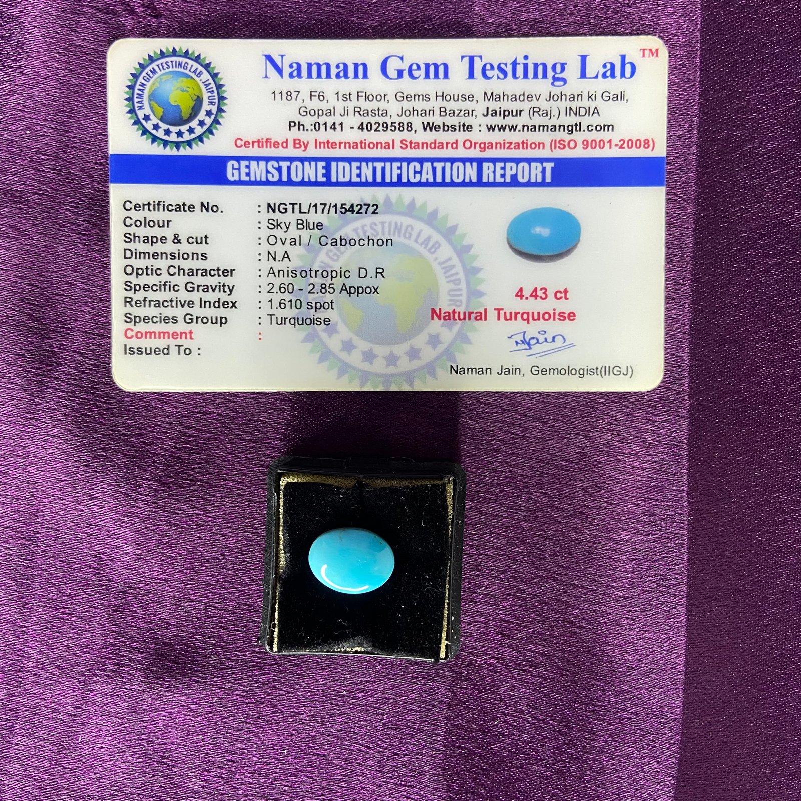 Tarquoise (फिरोजा) 4.43 Ct