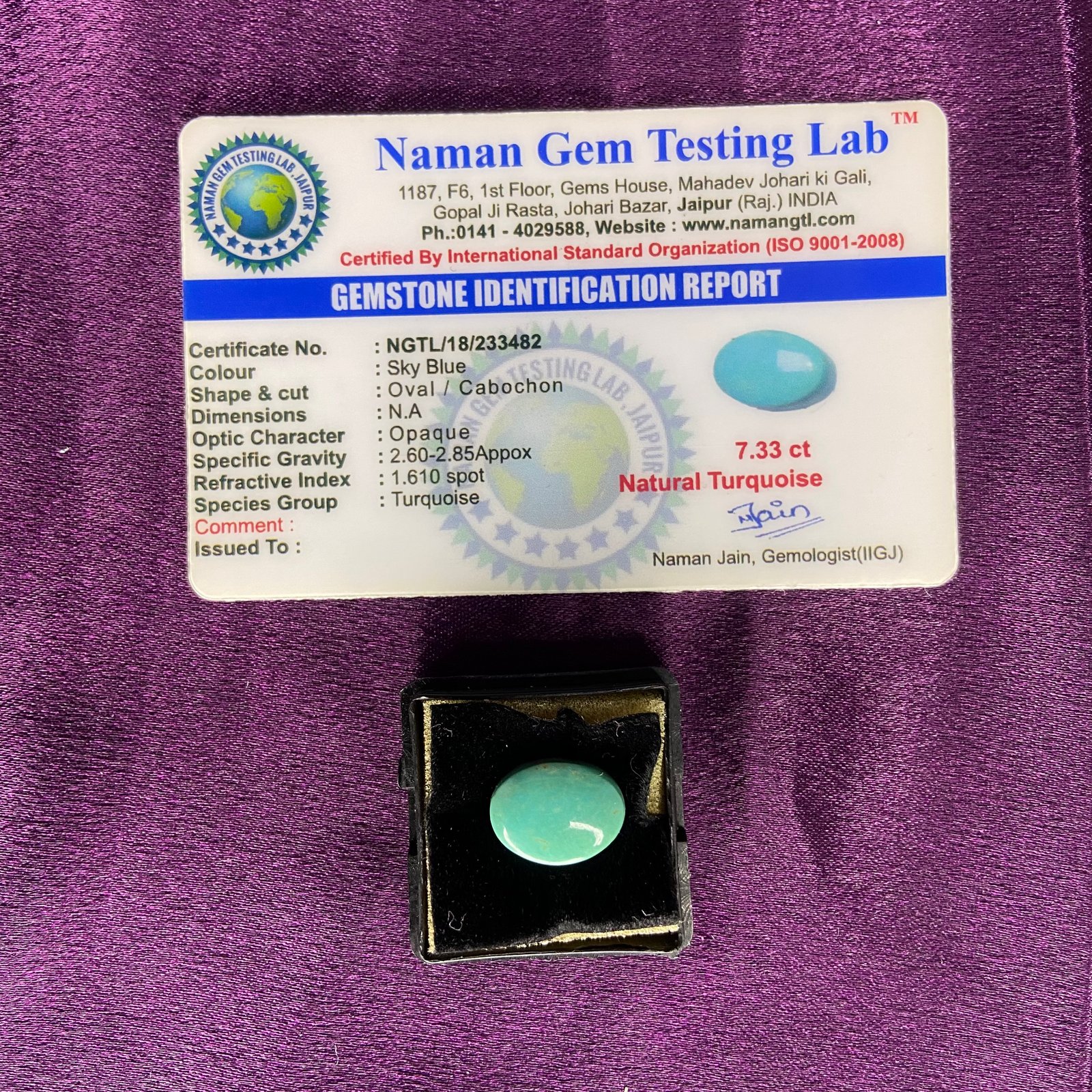 Tarquoise (फिरोजा) 7.33 Ct