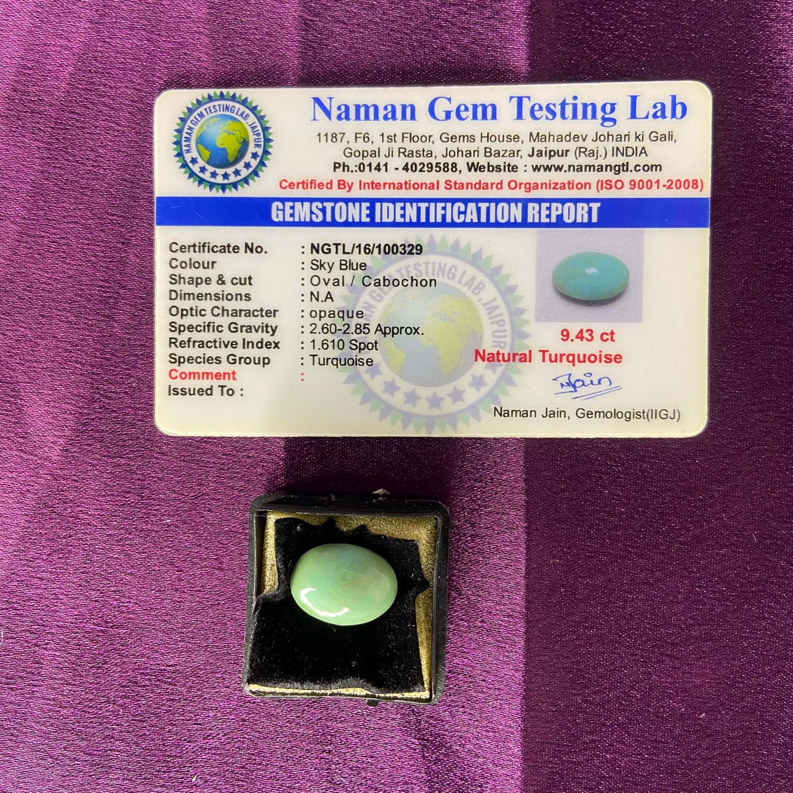 Tarquoise (फिरोजा) 9.43 Ct