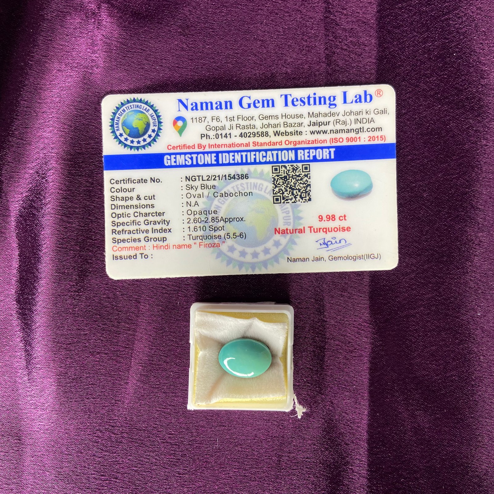 Tarquoise (फिरोजा) 9.98 Ct