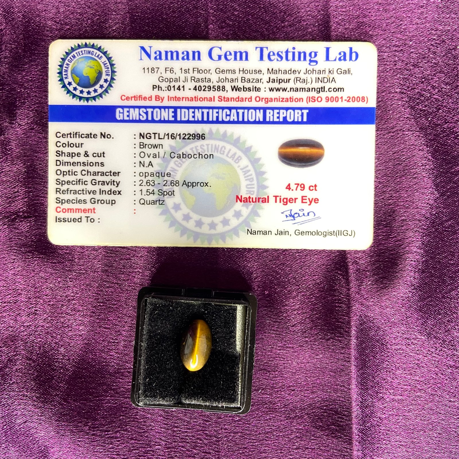 Tiger eye (टायगर आय) 4.79 Ct