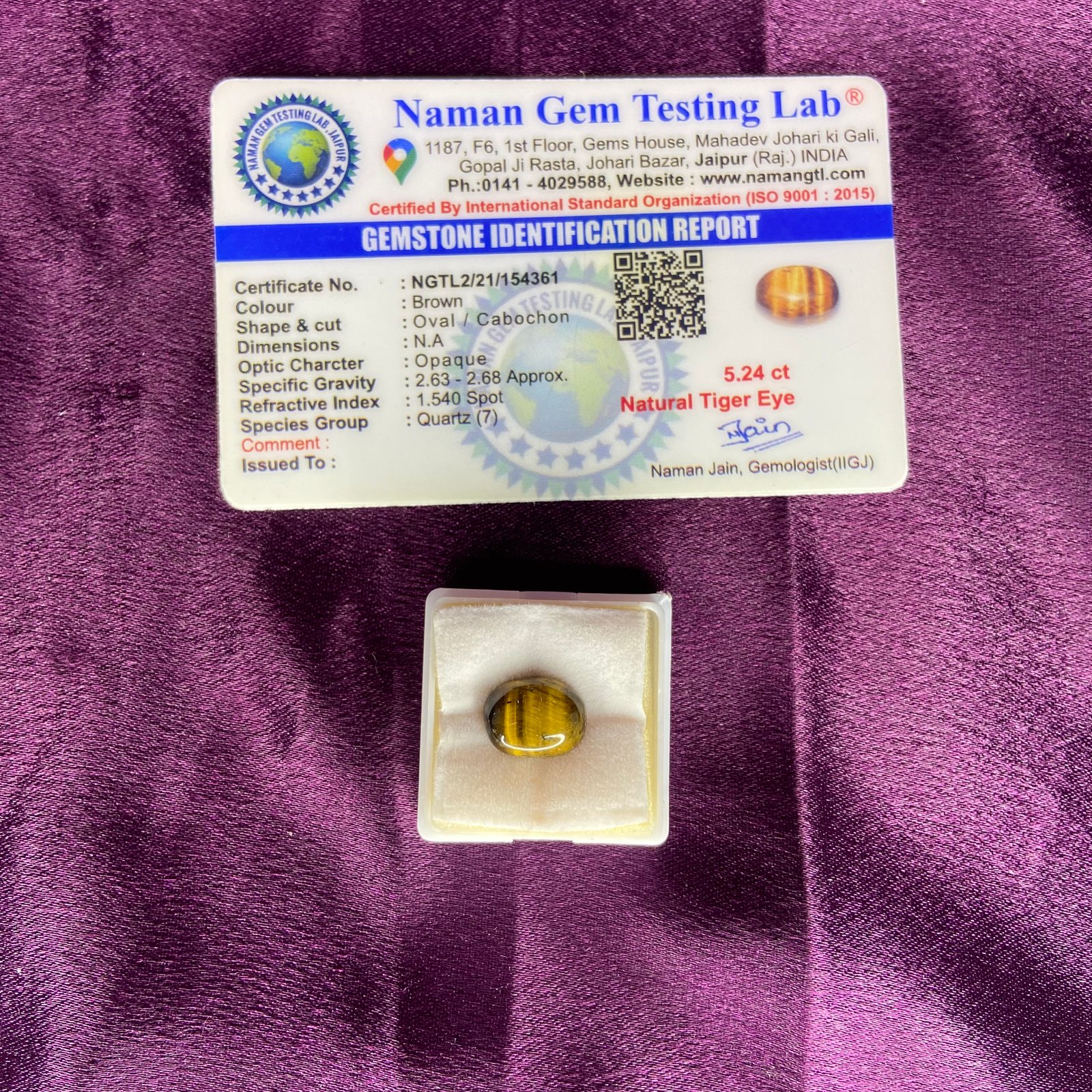 Tiger eye (टायगर आय) 5.24 Ct