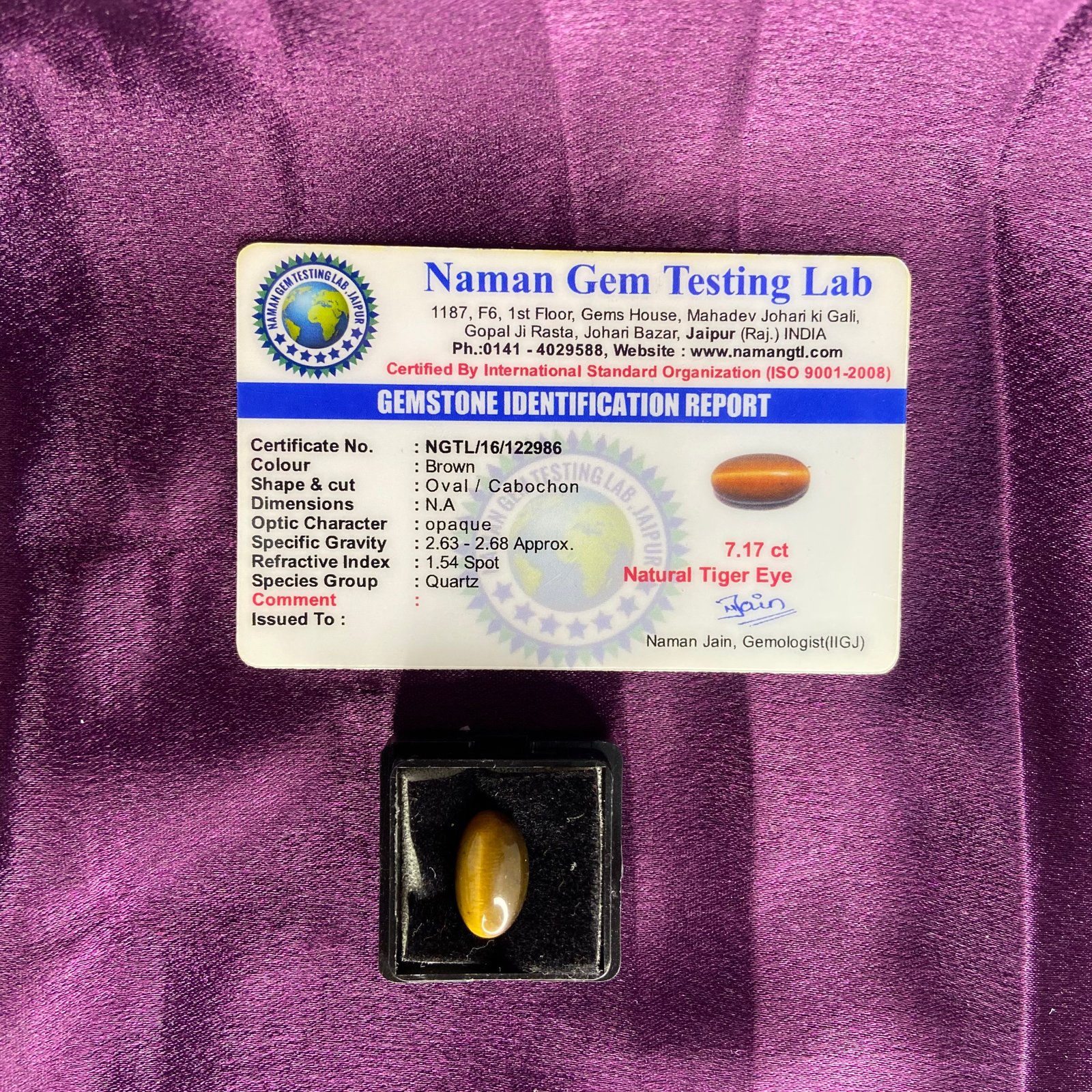 Tiger eye (टायगर आय) 7.17 Ct